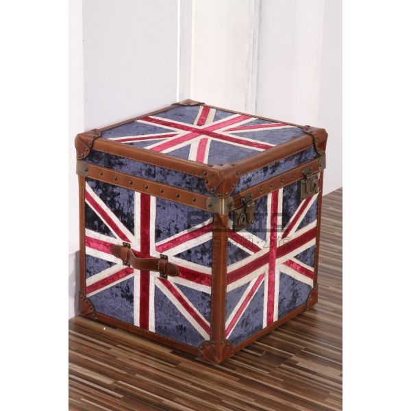 Quality classical old style antique canvas fabric UK flag case furniture for sale