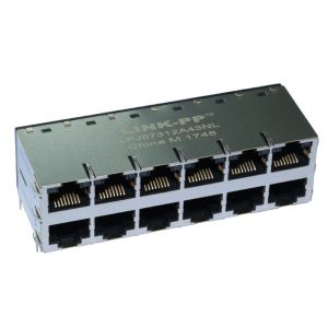 China JX20-0115NL RJ45 Multi - Port Jack 2 x 6 10/100 Base-t Magjack LPJ67312A43NL on sale