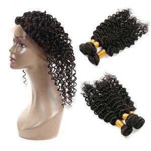 Double Weft 360 Lace Frontal Closure / 18 Inch 360 Lace Frontal Deep Wave