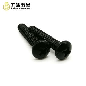 PA black cross head self-tapping screw disc head half head screw computer