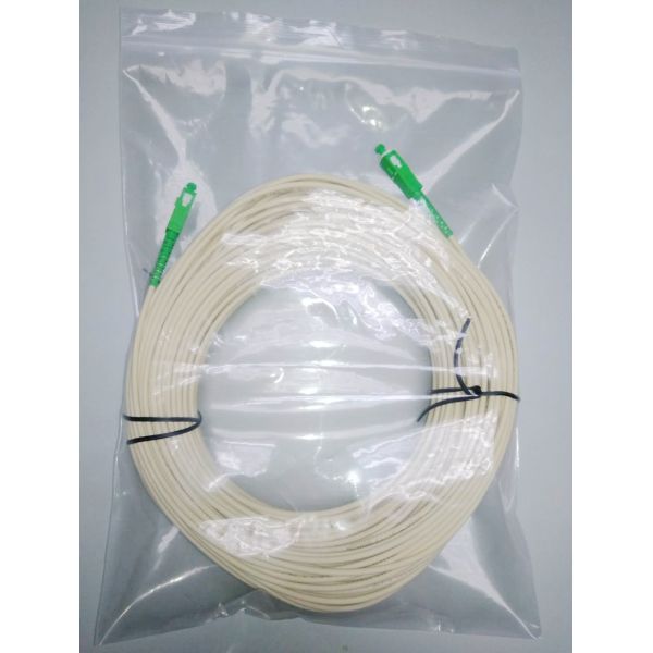 30M SC / APC To SC / APC G652D Simplex Fiber Patch Cord White Jacket High Dense Connection