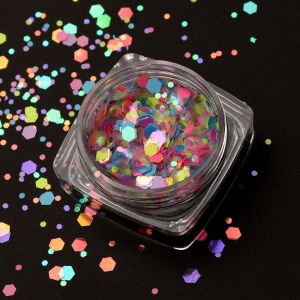 MOON Style YiWu ZY Polyester Chunky Hexagon Shaped Cosmetic Glitter for