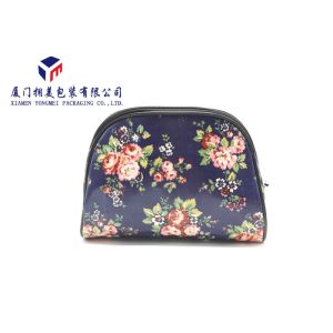 Trapezoid Shape Womens Leather Makeup Bag 16.5cm Height Without Handle