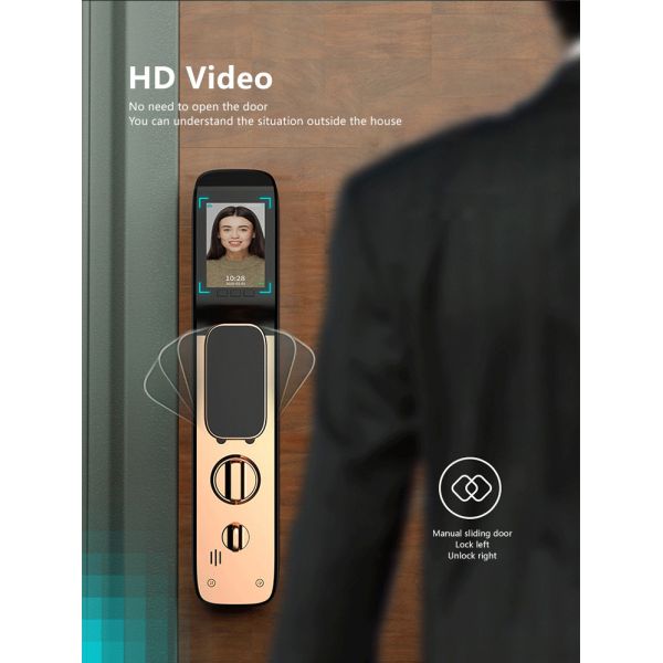 OEM Smart Camera Door Lock Unique Stylish Electronic Fingerprint