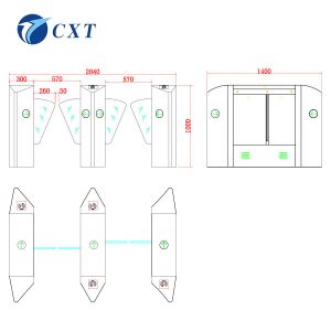 Fully Automatic Intelligent Flap Barrier Turnstile Gate Security Access Gates