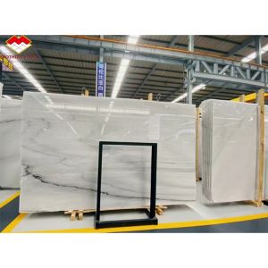 Hotel Design Style Modern White Marble TV Wall Board Panel for Home Renovation