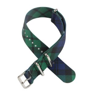 Tartan Print Nylon Strap Watch Bands 22mm Stylish Pattern