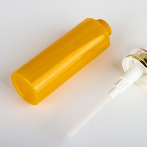 Custom Plastic Pet Body Lotion Bottle Shampoo Shower Gel container With Gold