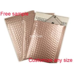 Shipping Mailing Metallic Bubble Mailers Envelope Rose Gold 9 * 10 Inch Size