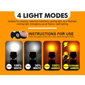 Portable Magnetic Work Light with 7.4V 1800mAh Li-ion Battery 4-5h Charging Time