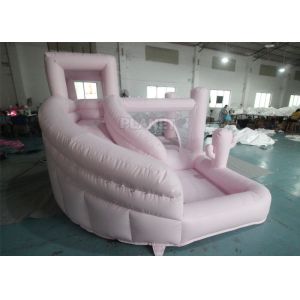 Jumping Castle Slide Inflatable Pastel Pink Inflatable Bouncer White Bounce