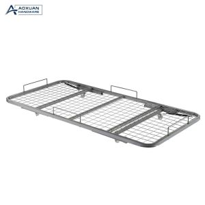 Extented Iron Net Wheel Collapsible Metal Bed Frame , Foldable Metal Single Bed