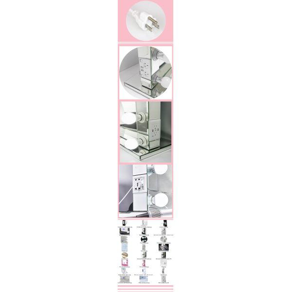 Modern Makeup Vanity Dressing Table Hollywood Mirror MDF Board
