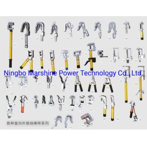 Portable Grounding Rod With Flat Clipper Jaws For Applying Aluminium And Copper