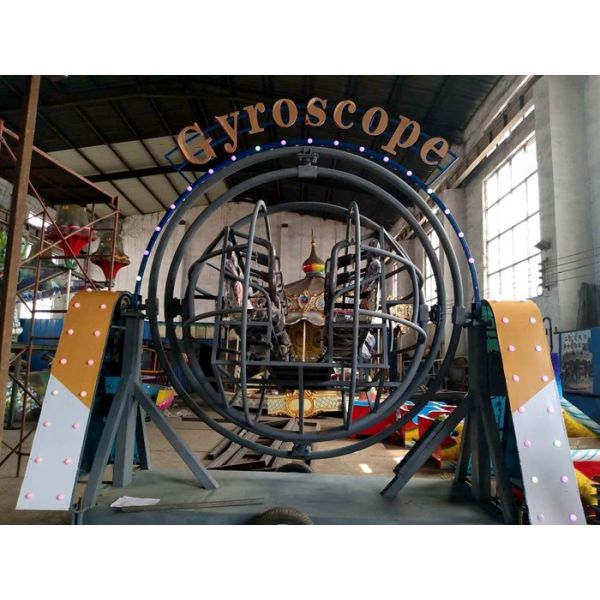 FRP Material 3D Space Ring Rides , 2/4/6 Seats Mobile Human Gyro Ride