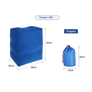 Airplane Inflatable Foot Rest Blue / Grey / Black Color 6P Certification