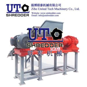 double shaft shredder-paper factory plastic waste, scrap plastic strip, plastic