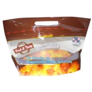 custom printed rotisserie chicken bags roast chicken packaging bag, k handle