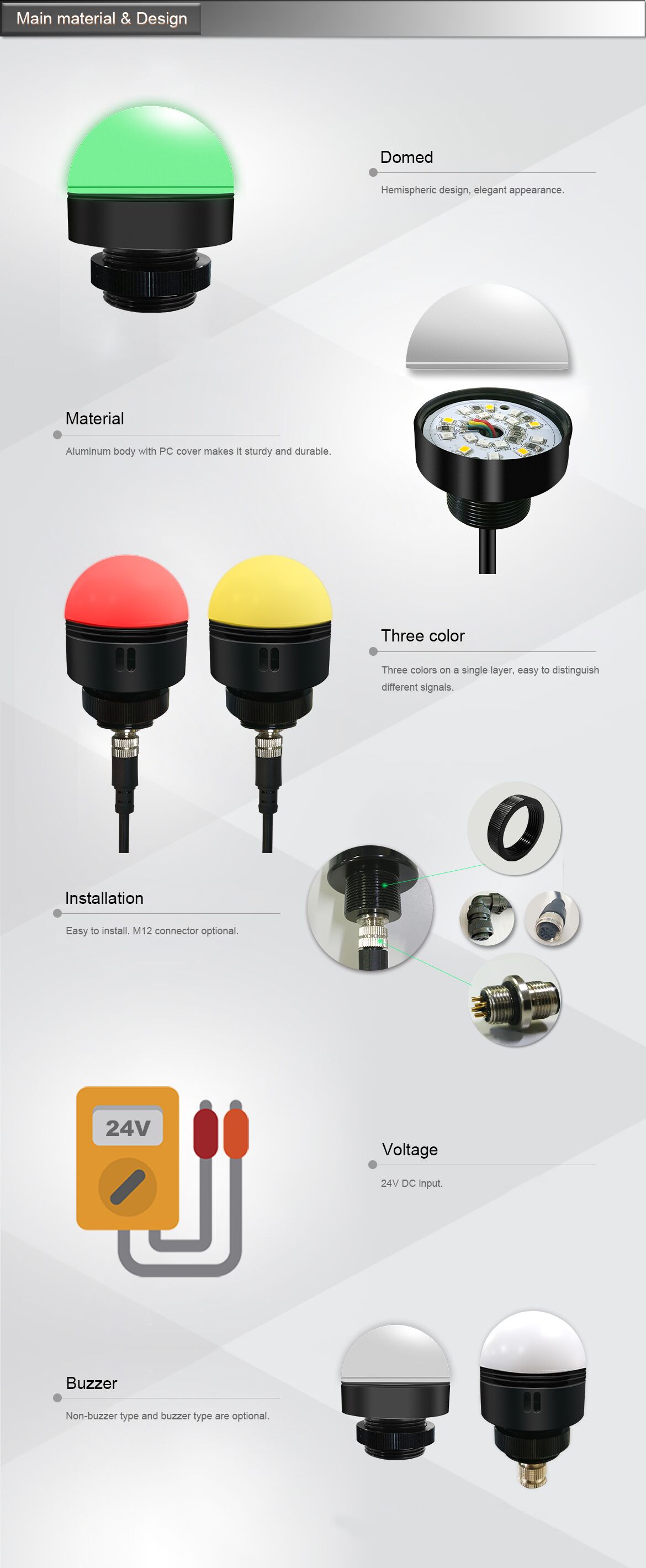 ONN-M4B IP65 Mini Machine Status Indicator Light For Harsh Environment