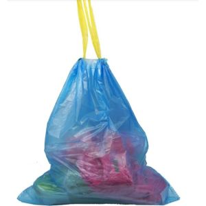 Embossed Kitchen Trash Bags with Tie Tape Drawstring Handles 5-50 mic Thickness