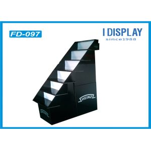 Black Cardboard Custom Display Stands / Retail Pallet Displays 6 Layers
