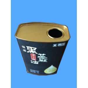 1L Cooking Oil Tin Can Plastic Cap Small Rectangular Tin Containers