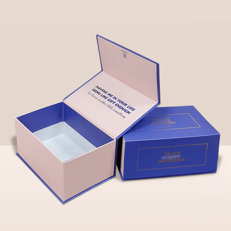 Custom Logo Color Square Blue Magnetic Jewellery Packaging Luxury Gift Boxes For Present