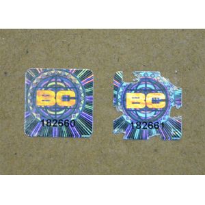 Custom holographic self adhesive destructible label with serial numbers printing