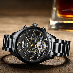 Automatic Wind Mechanical Wrist Watch No Battery Buckle Clasp