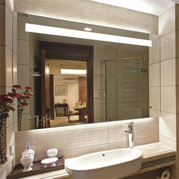 Quality Smart Bathroom Mirror with Touch Screen and Modern Model Motion Sensor Switch Custom-size for sale