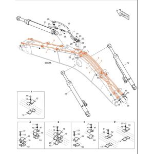 Economical And Practical DX200A Excavator Pipelines seamless Hydraulic System