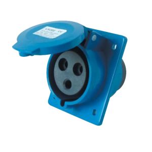 16A IP44 Industrial Power Sockets International Standard Panel Mounted Straight