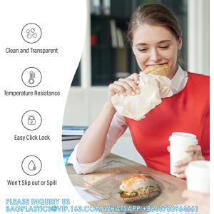 Disposable Plastic Hinged Loaf Containers - Durable Small Hoagie Container -