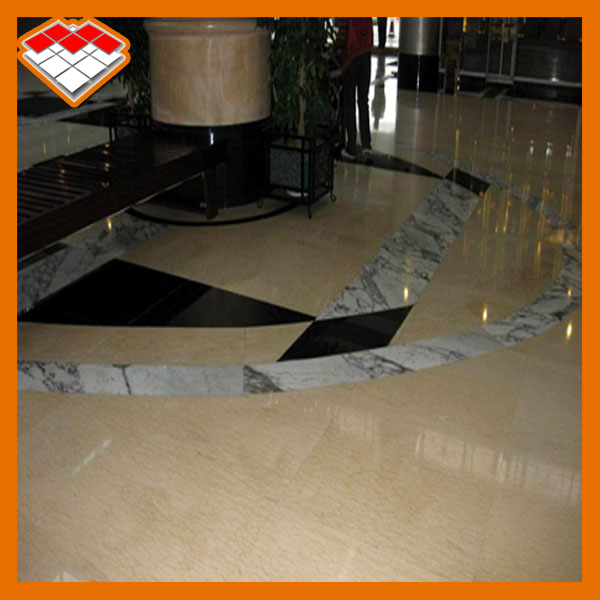 Golden Veins Beige Marble Slabs Customized Size For Wall / Flooring