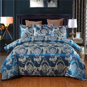 European Style Rotary Screen Printing Satin Bedding Set 3 4 6 7 Piece Cotton