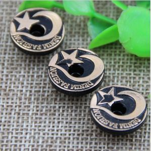 Custom hot sale gold color five-pointed star alloy 17 mm denim snap button for