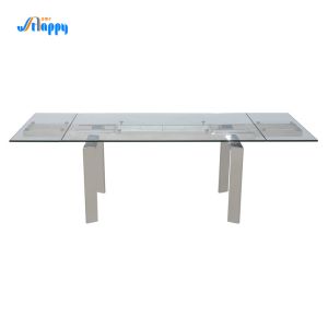 Contemporary Design Glass Extension Dining Table With Customizable Size DT-31120