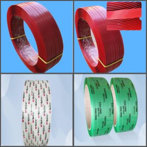 Custom Green Embossed Pallet Packing Strapping Plastic PET Strap Belt For