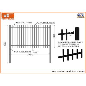 2.1m X2.4m Spear Top Security Steel Fence/ Steel Fencing