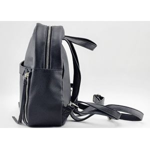 Mini Size Multi - Use Plain Black Backpack Polyester Lining With Small Purse