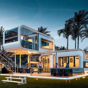 Customized size 20ft/40ft prefab modular houses tiny homes cabin office portable