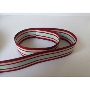 Polyester Elastic Nylon Webbing Flat With Custom Logo 4.5 Cm Stripe Pattern