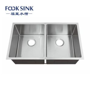 High Quality Under mount Rectangular Double Bowls Stainless Steel Sinks Kitchen