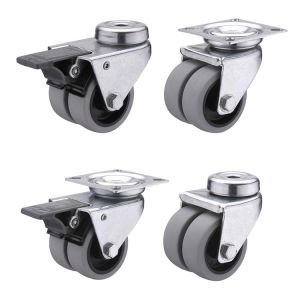 China 75MM Rotating 80kg Load Capacity Bolt Hole TPR Casters With Lock on sale