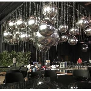 Double Layer Inflatable Advertising Balloons Silver Inflatable Mirror Ball