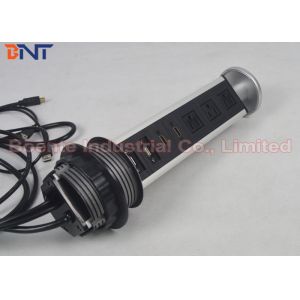 Silver Top Kitchen Worktop Electrical Sockets With US Standard Power Outlets