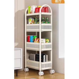 China Drawer Type Ultra Narrow Slim Kitchen Trolley Thickened Carbon Steel For Seams on sale