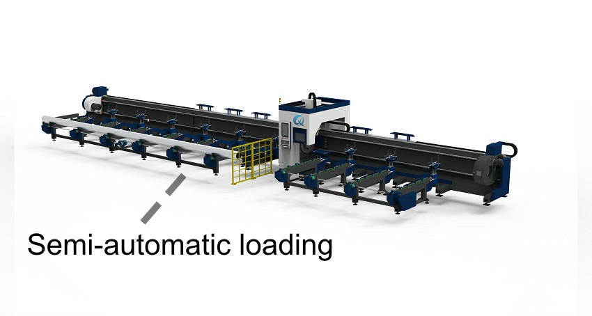 China QH-GC3-H    3-Chuck Heavy Duty Lathe Tube Cutting Machine Side-mounted Lathe Semi-automatic Loading on sale