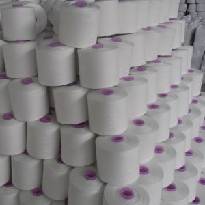 Polyester Poly Poly Core Yarn With High Strength 38S/2 Raw White