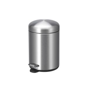 Large Capacity 5L Stainless Steel Waste Bin with Durable Pedal and Rolling Cover
